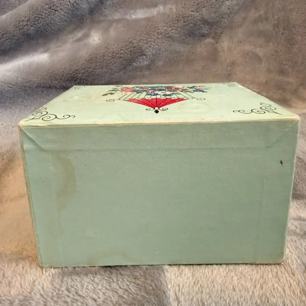 Vintage 1967 Dan-Dee Imports Cardboard Keepsake Jewelry Box 3-Drawer Floral